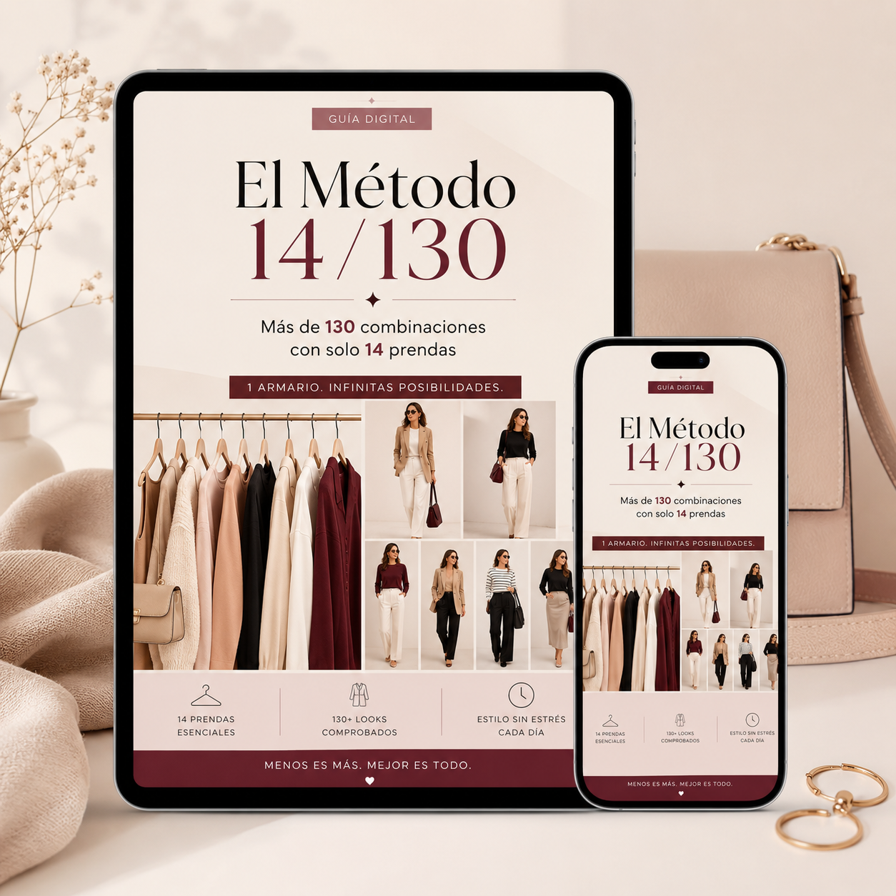 Más de 130 Outfits con Pocas Prendas + 6 Bonos + IA Asesora de Imagen